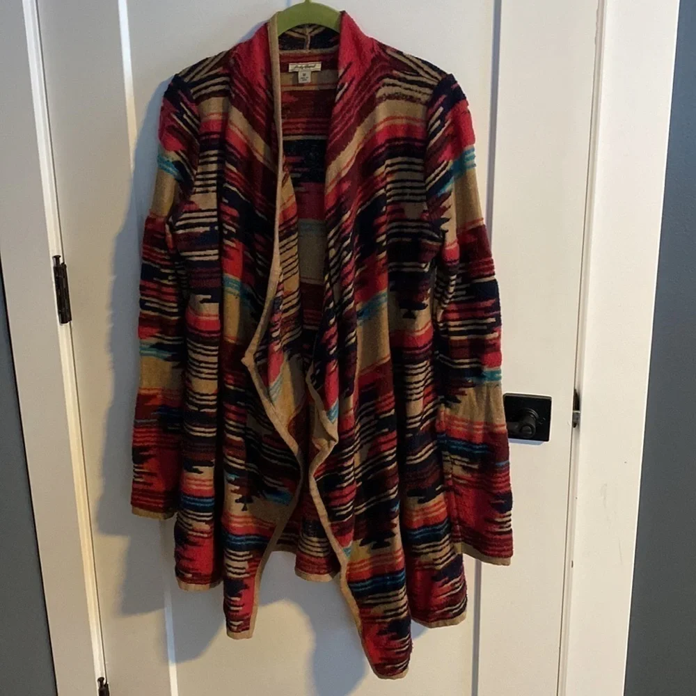 Lucky Brand Aztec Western Pattern Cardigan EUC